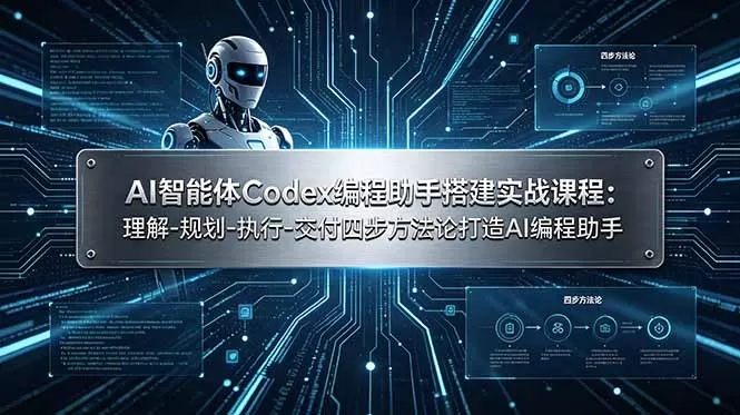 AI智能体Codex编程助手搭建实战课程：理解-规划-执行-交付四步方法论打造AI编程助手网创资源-中创网-冒泡网-福缘网长青创习社