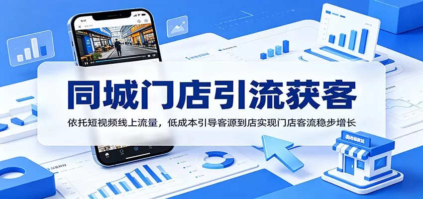 同城门店引流获客:依托短视频线上流量,低成本引导客源到店实现门店客流稳步增长网创资源-中创网-冒泡网-福缘网长青创习社