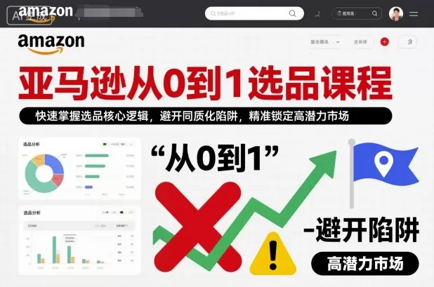 亚马逊从0到1选品课程,快速掌握选品核心逻辑,避开同质化陷阱,精准锁定高潜力市场(更新)
