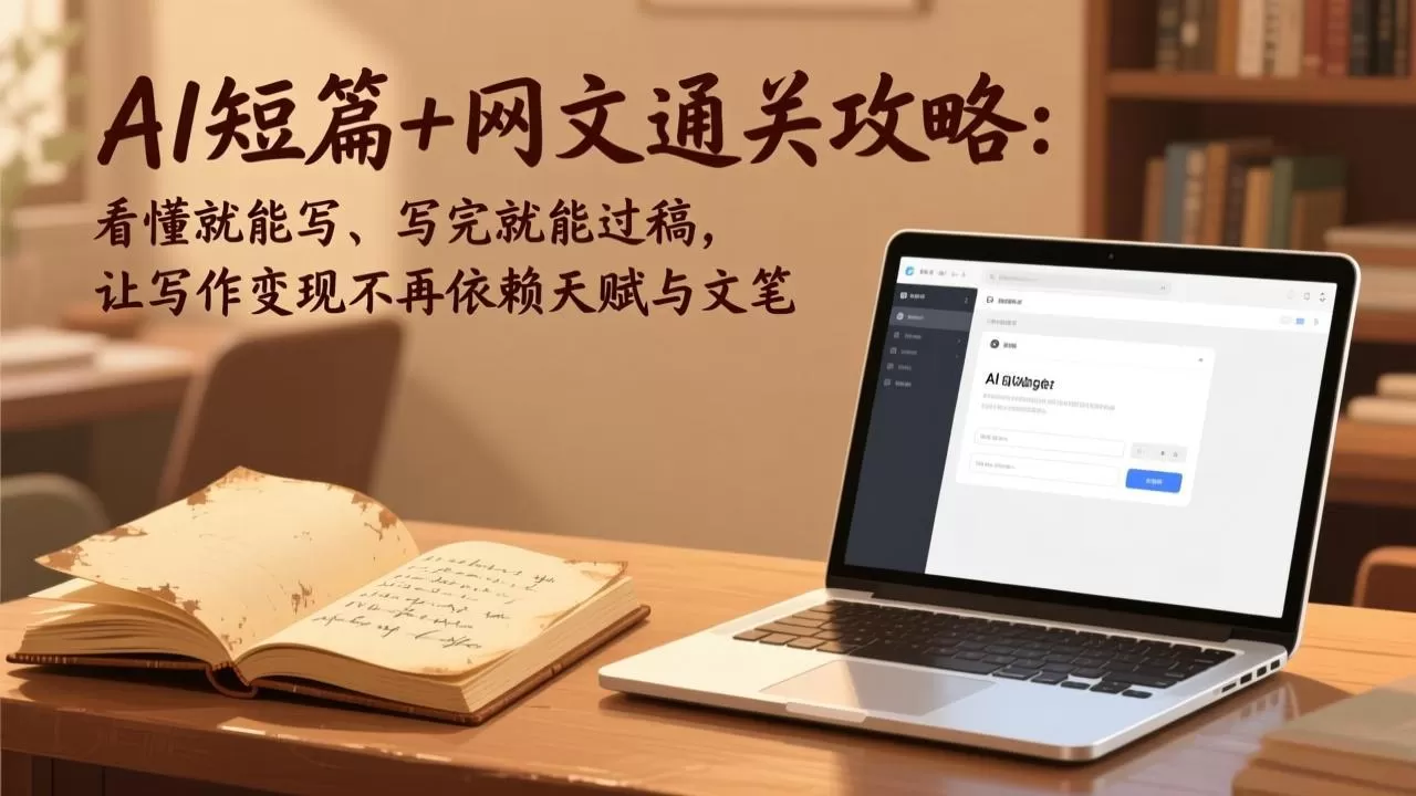 AI短篇+网文通关攻略：看懂就能写、写完就能过稿，让写作变现不再依赖天赋与文笔网创资源-中创网-冒泡网-福缘网长青创习社