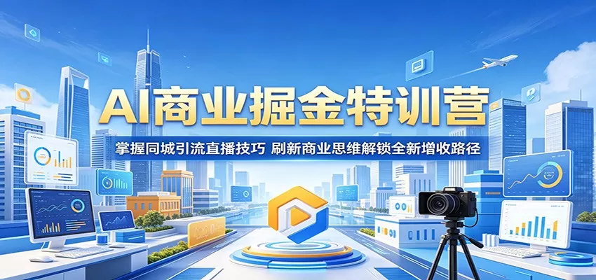AI商业掘金特训营：掌握同城引流直播技巧，刷新商业思维解锁全新增收路径网创资源-中创网-冒泡网-福缘网长青创习社