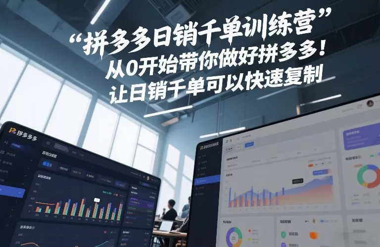 拼多多日销千单训练营,从0开始带你做好拼多多,让日销千单可以快速复制(更新26年5月)网创资源-中创网-冒泡网-福缘网长青创习社