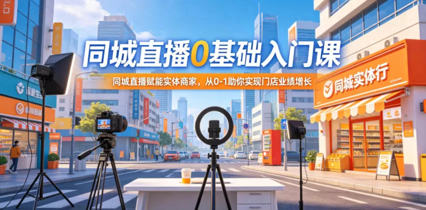同城直播0基础入门课,同城直播赋能实体商家,从0-1助你实现门店业绩增长网创资源-中创网-冒泡网-福缘网长青创习社