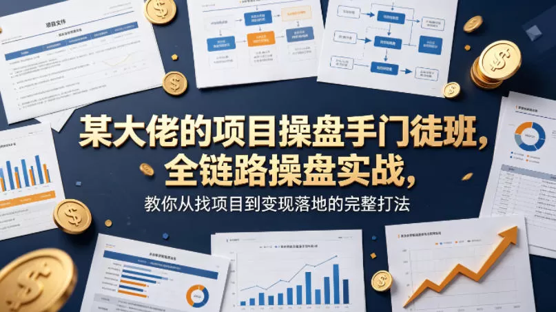 某大佬的项目操盘手门徒班，全链路操盘实战，教你从找项目到变现落地的完整打法网创资源-中创网-冒泡网-福缘网长青创习社