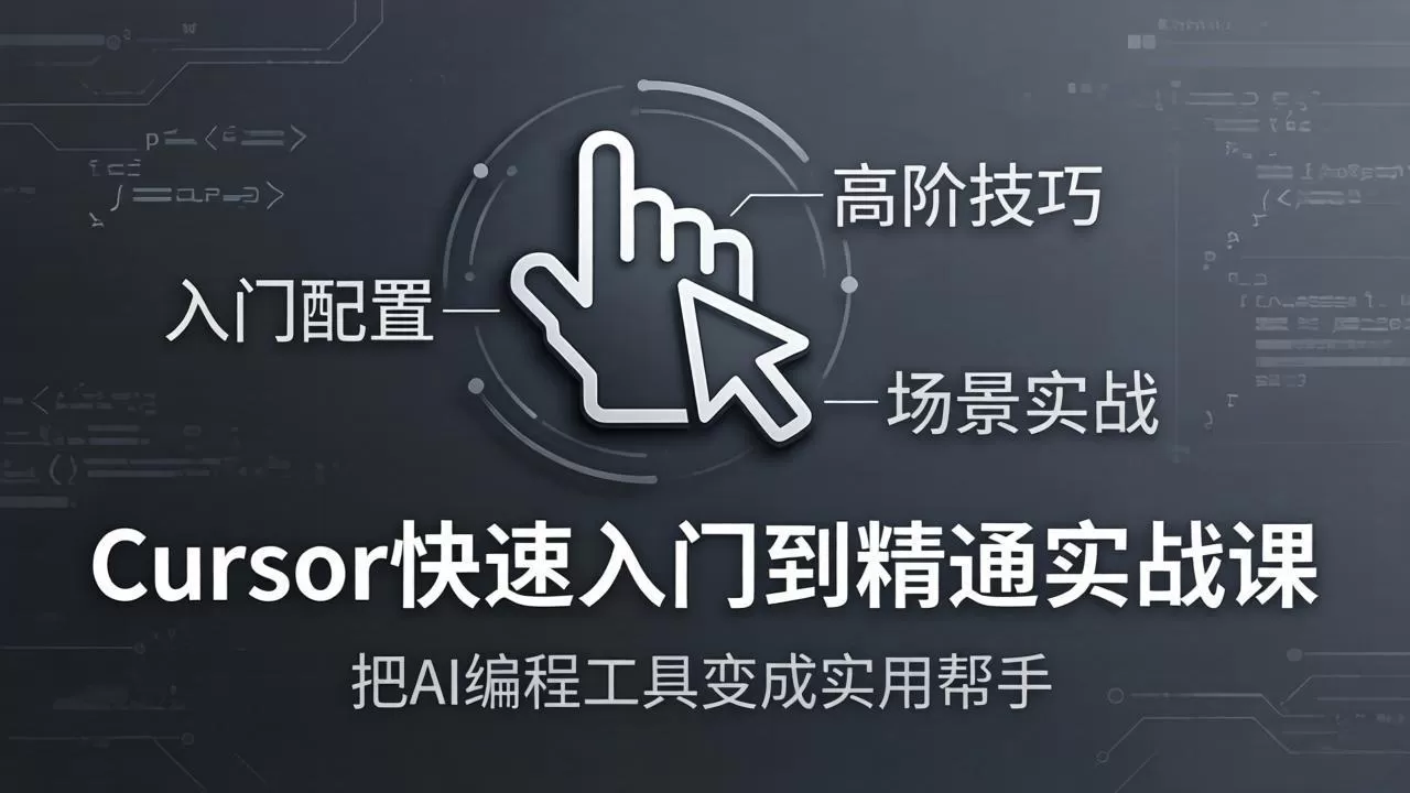 Cursor快速入门到精通实战课:入门配置+高阶技巧+场景实战,把AI编程工具变成实用帮手网创资源-中创网-冒泡网-福缘网长青创习社