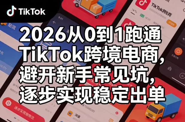 2026从0到1跑通TikTok跨境电商,避开新手常见坑,逐步实现稳定出单(更新0414)网创资源-中创网-冒泡网-福缘网长青创习社