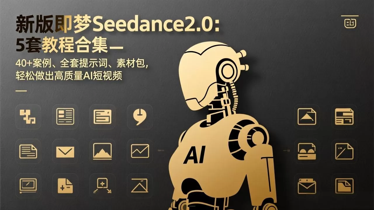 新版即梦Seedance2.0:5套教程合集,40+案例、全套提示词、素材包,轻松做出高质量AI短视频网创资源-中创网-冒泡网-福缘网长青创习社