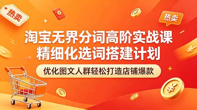 淘宝无界分词高阶实战课 精细化选词搭建计划 优化图文人群轻松打造店铺爆款网创资源-中创网-冒泡网-福缘网长青创习社