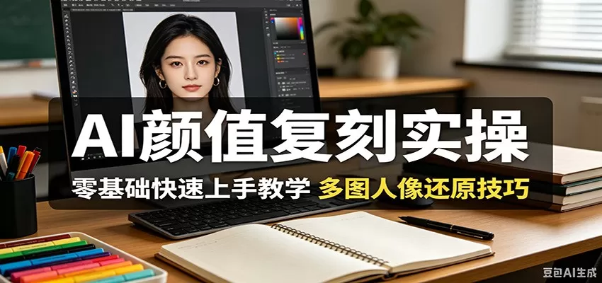 AI颜值复刻实操，零基础快速上手教学，多图人像还原技巧网创资源-中创网-冒泡网-福缘网长青创习社