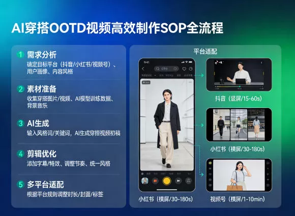 AI穿搭OOTD视频高效制作SOP全流程，适配抖音小红书视频号全平台网创资源-中创网-冒泡网-福缘网长青创习社