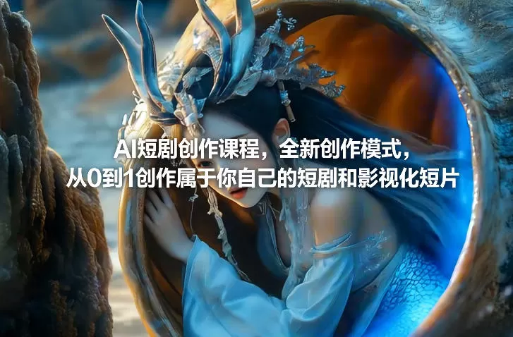 AI短剧创作课程，全新创作模式，从0到1创作属于你自己的短剧和影视化短片网创资源-中创网-冒泡网-福缘网长青创习社