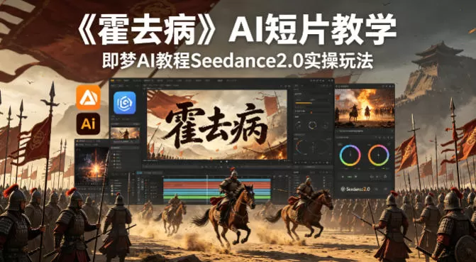 《霍去病》AI短片教学，即梦AI教程Seedance2.0实操玩法网创资源-中创网-冒泡网-福缘网长青创习社