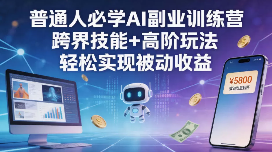 普通人必学AI副业训练营跨界技能+高阶玩法轻松实现被动收益网创资源-中创网-冒泡网-福缘网长青创习社