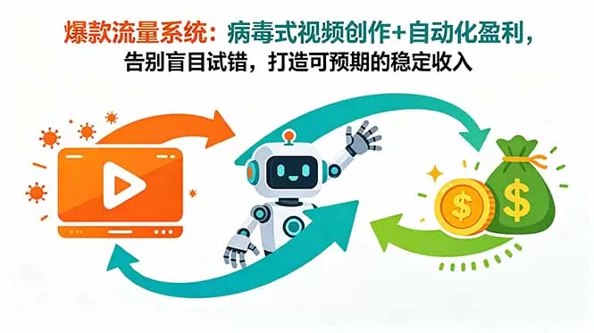 爆款流量系统：病毒式视频创作+自动化盈利，告别盲目试错，打造可预期的稳定收入网创资源-中创网-冒泡网-福缘网长青创习社