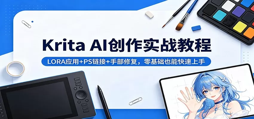 Krita AI创作实战教程:LORA应用+PS链接+手部修复,零基础也能快速上手网创资源-中创网-冒泡网-福缘网长青创习社