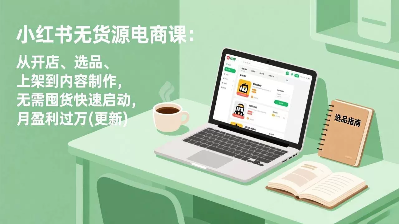 （18420期）小红书无货源电商课(5月12更新)：从开店、选品、上架到内容制作，无需囤货快速启动，月盈利过万网创资源-中创网-冒泡网-福缘网长青创习社