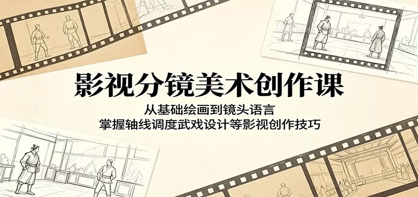影视分镜美术创作课：从基础绘画到镜头语言，掌握轴线调度武戏设计等影视创作技巧网创资源-中创网-冒泡网-福缘网长青创习社