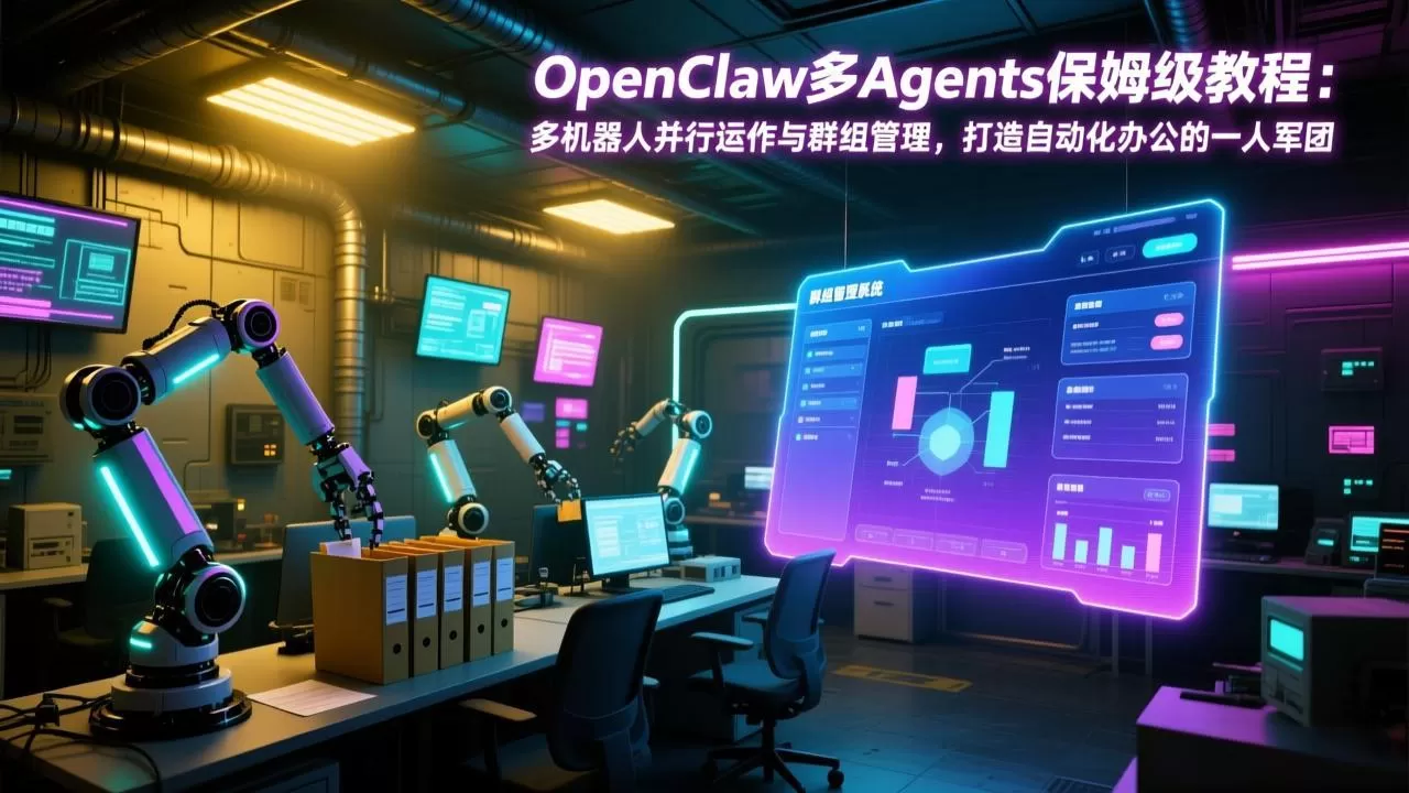 OpenClaw多Agents保姆级教程：多机器人并行运作与群组管理，打造自动化办公的一人军团网创资源-中创网-冒泡网-福缘网长青创习社