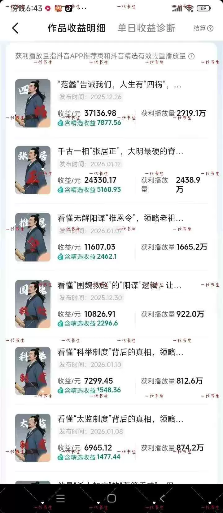 抖音300w粉丝博主的政史类科普视频教学,有大流量扶持,拿伙伴伙伴+精选独家双份收益网创资源-中创网-冒泡网-福缘网长青创习社