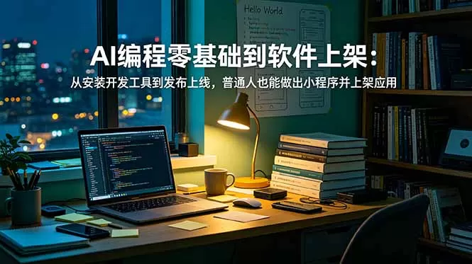 AI编程零基础到软件上架：从安装开发工具到发布上线，普通人也能做出小程序并上架应用商店网创资源-中创网-冒泡网-福缘网长青创习社