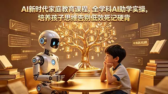 AI新时代家庭教育课程,全学科AI助学实操,培养孩子思维告别低效死记硬背网创资源-中创网-冒泡网-福缘网长青创习社