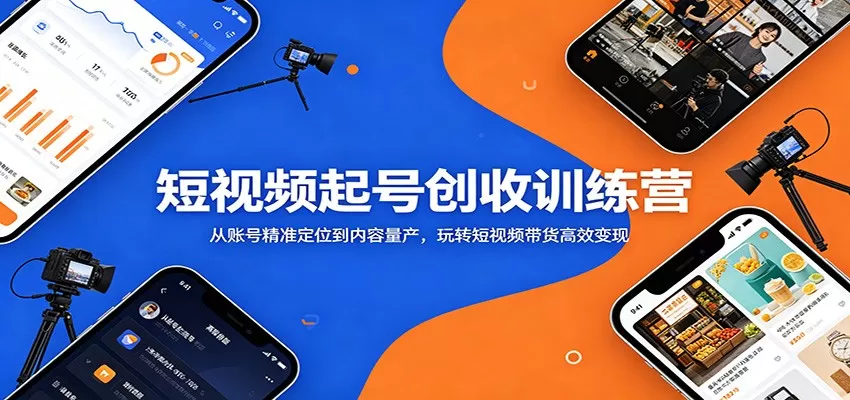 短视频起号创收训练营:从账号精准定位到内容量产,玩转短视频带货高效变现网创资源-中创网-冒泡网-福缘网长青创习社