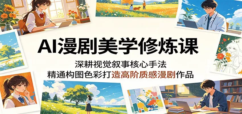 AI漫剧美学修炼课:深耕视觉叙事核心手法,精通构图色彩打造高阶质感漫剧作品网创资源-中创网-冒泡网-福缘网长青创习社