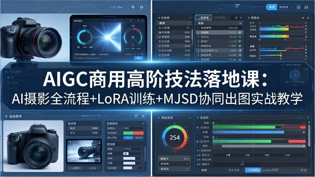 AIGC商用高阶技法落地课：AI摄影全流程+LoRA训练+MJSD协同出图实战教学网创资源-中创网-冒泡网-福缘网长青创习社