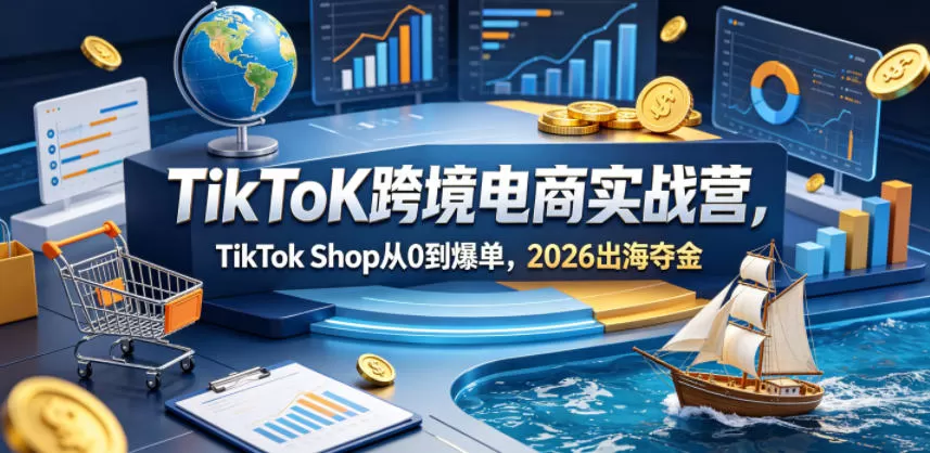 TikToK跨境电商实战营，TikTok Shop从0到爆单，2026出海夺金网创资源-中创网-冒泡网-福缘网长青创习社