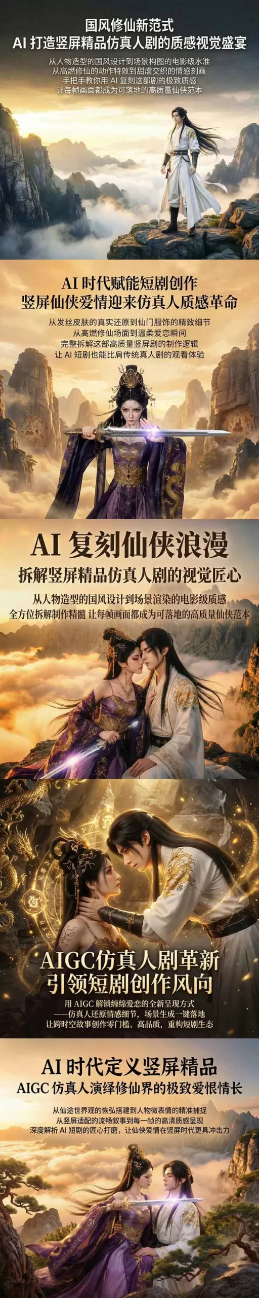 AIGC 仿真人短剧创作革新，解锁仙侠爱恋全新呈现，一键出高质场景，零门槛打造爆款剧集网创资源-中创网-冒泡网-福缘网长青创习社
