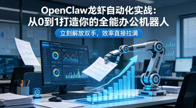 OpenClaw龙虾自动化实战:从0到1打造你的全能办公机器人,立刻解放双手,效率直接拉满网创资源-中创网-冒泡网-福缘网长青创习社