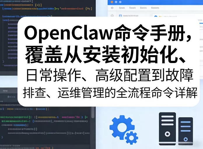 OpenClaw命令手册，覆盖从安装初始化、日常操作、高级配置到故障排查、运维管理的全流程命令详解网创资源-中创网-冒泡网-福缘网长青创习社