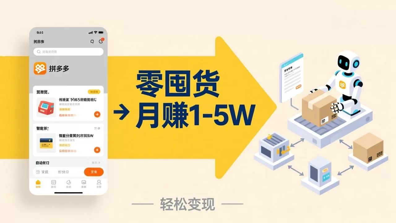 不用囤货不用跑单!拼多多虚拟玩法,机器人管理发货和客服,帮你月赚 1-5W网创资源-中创网-冒泡网-福缘网长青创习社