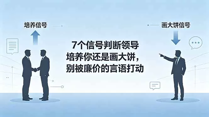 付费文章:7个信号判断领导培养你还是画大饼,别被廉价的言语打动网创资源-中创网-冒泡网-福缘网长青创习社