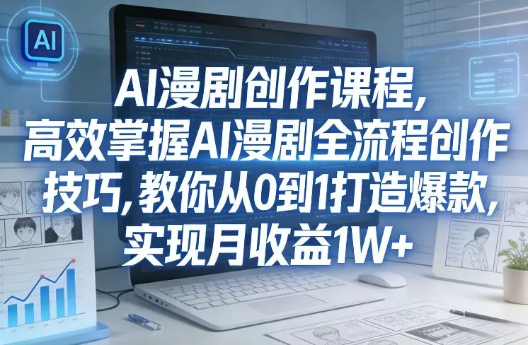 某社群AI漫剧创作课程，高效掌握AI漫剧全流程创作技巧，教你从0到1打造爆款，实现月收益1W+网创资源-中创网-冒泡网-福缘网长青创习社