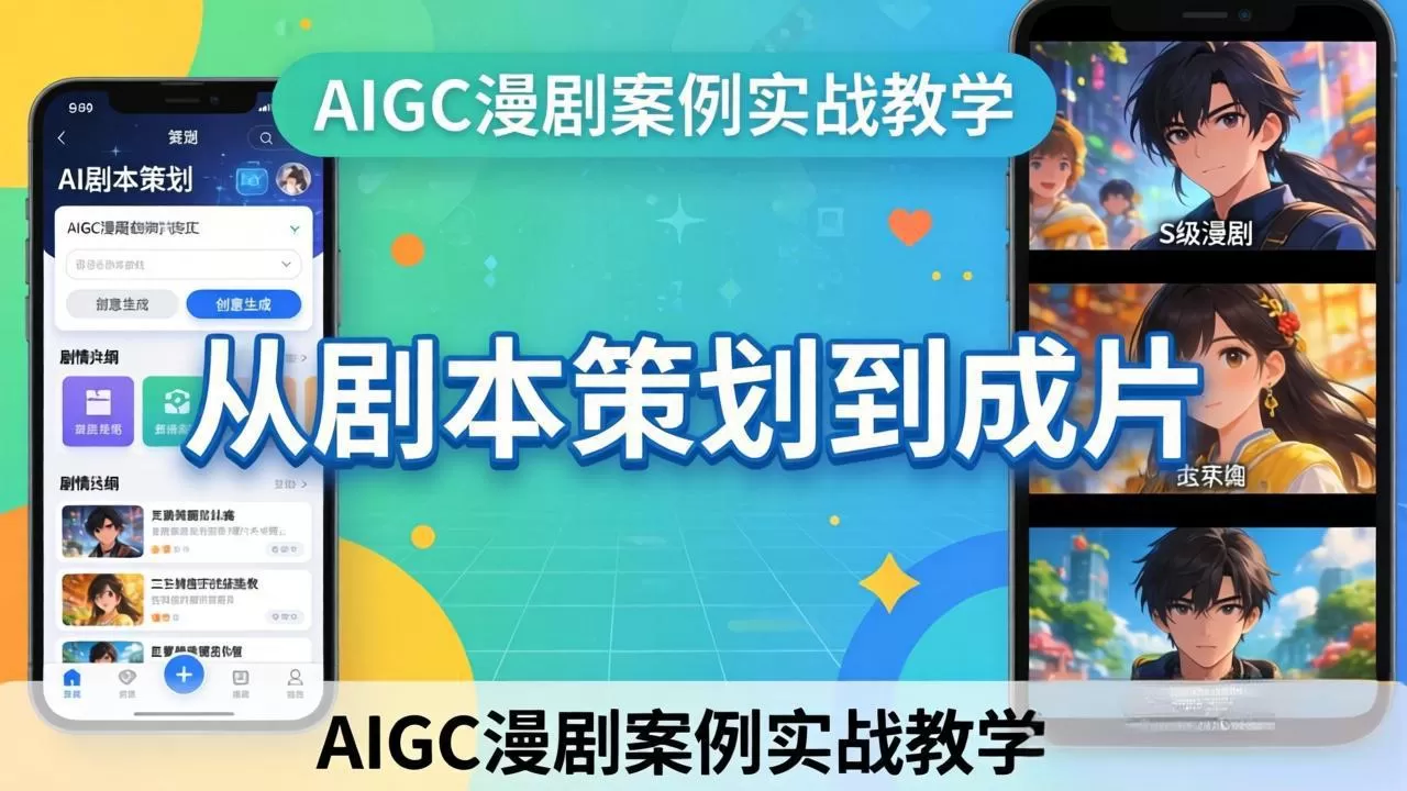 AIGC漫剧案例实战教学：从剧本策划到成片，手把手教学员用AI完成S级漫剧创作网创资源-中创网-冒泡网-福缘网长青创习社