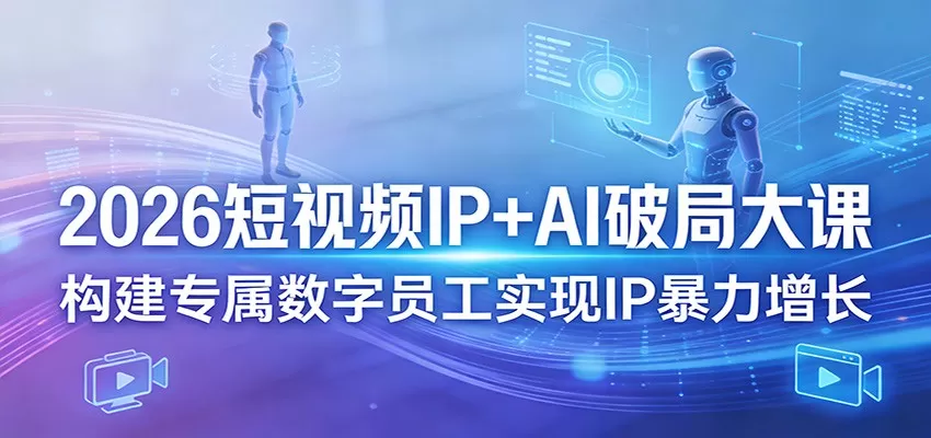 2026短视频IP+AI破局大课，构建专属数字员工实现IP暴力增长网创资源-中创网-冒泡网-福缘网长青创习社