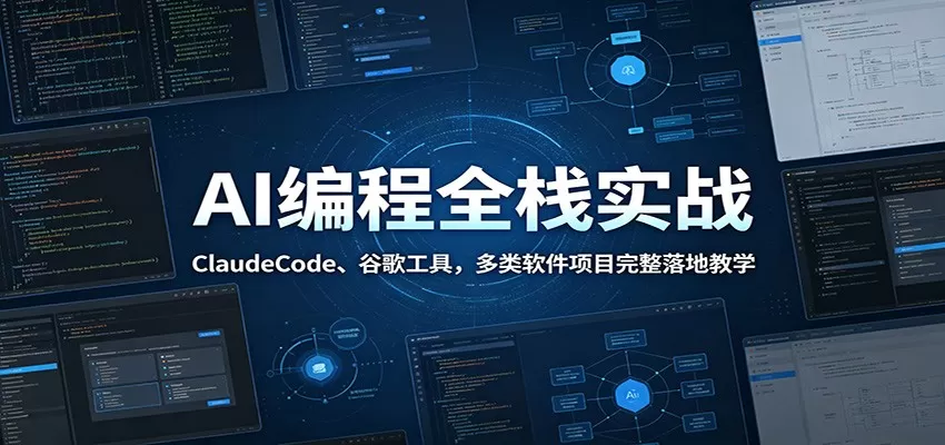 AI编程全栈实战：ClaudeCode、谷歌工具，多类软件项目完整落地教学网创资源-中创网-冒泡网-福缘网长青创习社