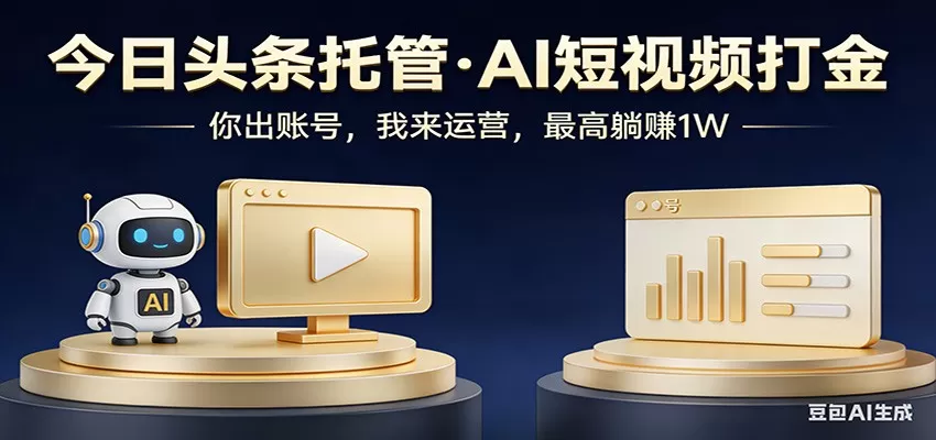 头条号AI托管，我提供作品，你提供账号，每天5分钟发布，小白躺赚3000+网创资源-中创网-冒泡网-福缘网长青创习社