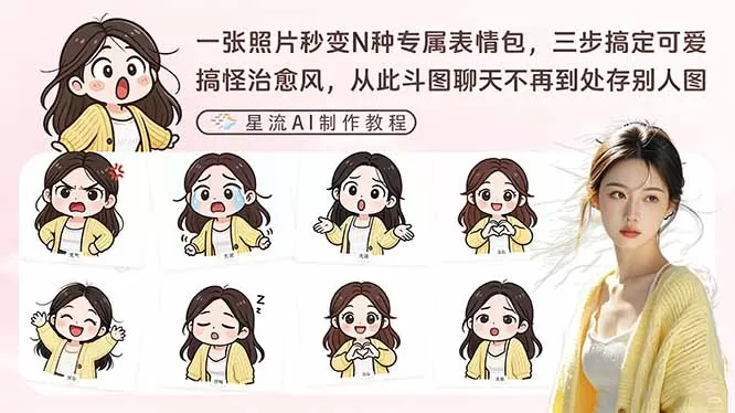 一张照片秒变N种专属表情包，三步搞定可爱搞怪治愈风，从此斗图聊天不再到处存别人图网创资源-中创网-冒泡网-福缘网长青创习社