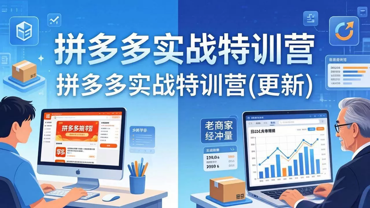 （17975期）拼多多实战特训营(更新4月)：不管是新手入门或老商家冲量，都有实操方法，跟着学，少走弯路网创资源-中创网-冒泡网-福缘网长青创习社