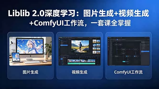 Liblib 2.0深度学习:图片生成+视频生成+ComfyUI工作流,一套课全掌握网创资源-中创网-冒泡网-福缘网长青创习社