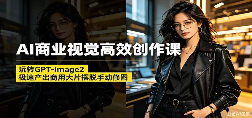 AI商业视觉高效创作课:玩转GPT-Image2,极速产出商用大片摆脱手动修图(更新)网创资源-中创网-冒泡网-福缘网长青创习社