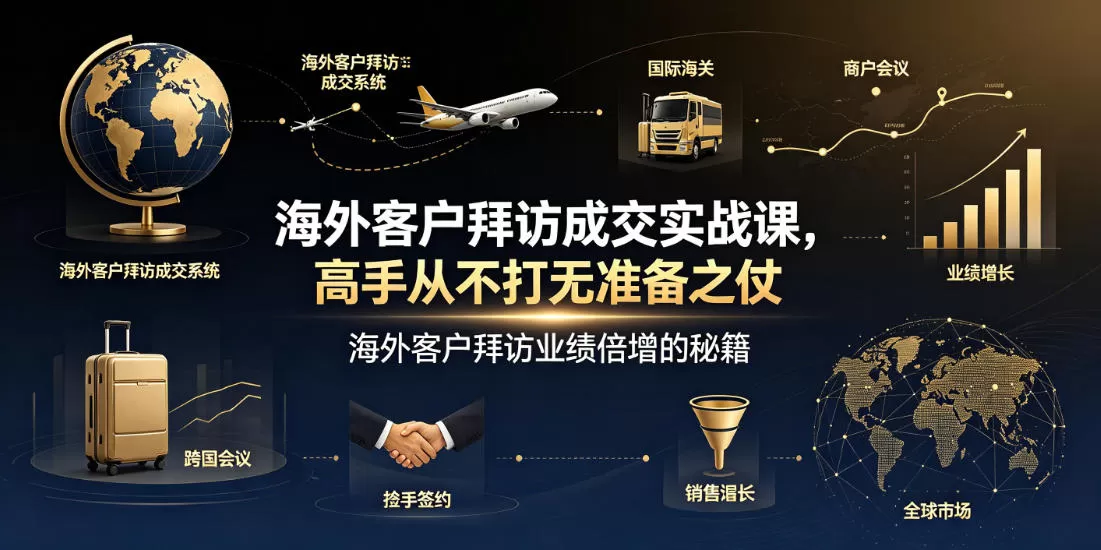 海外客户拜访成交实战课,高手从不打无准备之仗,海外客户拜访业绩倍增的秘籍网创资源-中创网-冒泡网-福缘网长青创习社