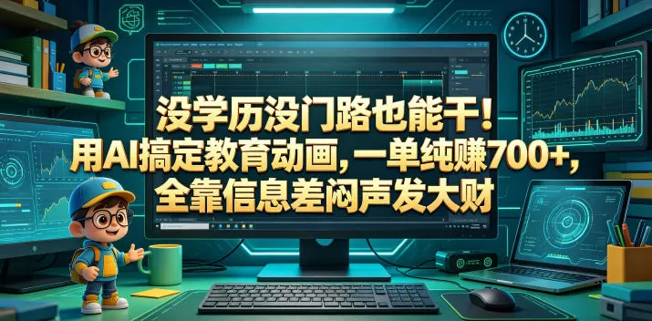没学历没门路也能干!用AI搞定教育动画,一单纯賺700+,全靠信息差闷声发大财【揭秘】网创资源-中创网-冒泡网-福缘网长青创习社