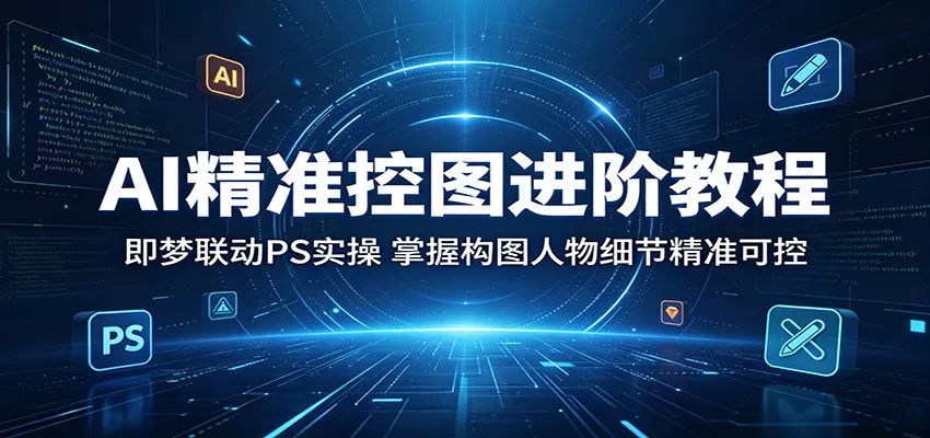 AI精准控图进阶教程:即梦联动PS实操,掌握构图人物细节精准可控网创资源-中创网-冒泡网-福缘网长青创习社