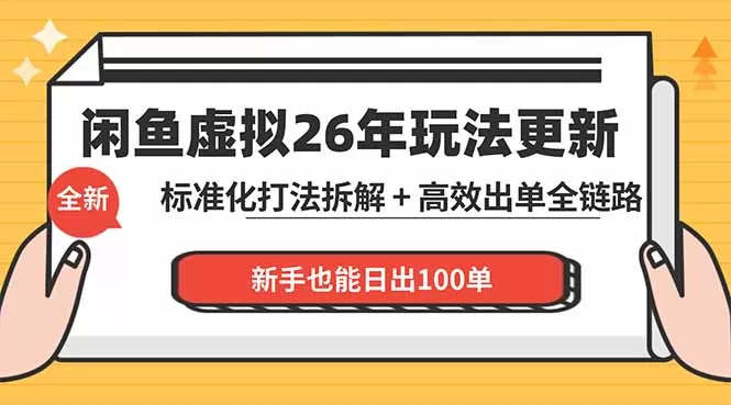 闲鱼虚拟从0到1系统化运营课程:标准化打法拆解 + 高效出单全链路教学,新手也能日出100单网创资源-中创网-冒泡网-福缘网长青创习社