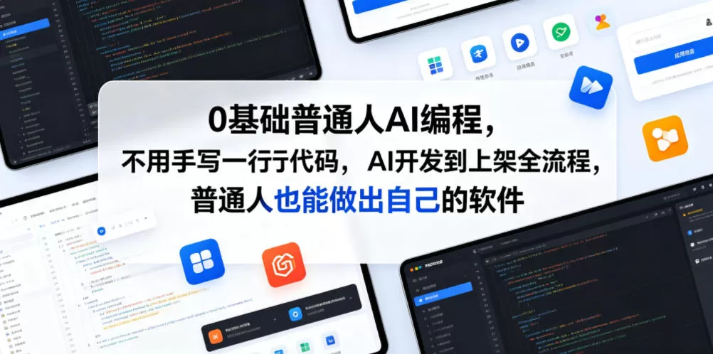 0基础普通人AI编程,不用手写一行代码,AI开发到上架全流程,普通人也能做出自己的软件网创资源-中创网-冒泡网-福缘网长青创习社