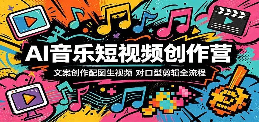AI音乐短视频创作营：文案创作配图生视频，对口型剪辑全流程网创资源-中创网-冒泡网-福缘网长青创习社