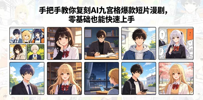 手把手教你复刻AI九宫格爆款短片漫剧,零基础也能快速上手网创资源-中创网-冒泡网-福缘网长青创习社